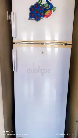 White Double Door Refrigerator with Top Freezer