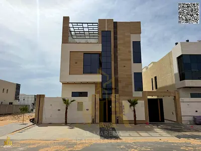 Villa for sale in Al Helio, Ajman | 5 master bedrooms | Central air conditioning | Registration fees, electricity, water, and AC included Villa for s