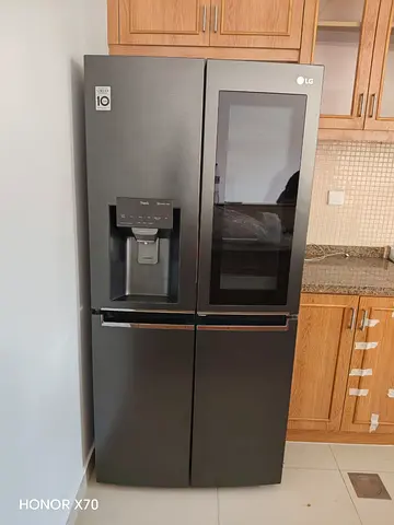 LG instaview Black Stainless Steel Side-by-Side Fridge with Water Dispenser  Glass Door