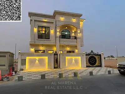 Luxury villa for sale in Al Helio 2 – Street and alley | 3,014 sq ft | 5 master bedrooms | Majlis and living room with washrooms | Modern kitchen | Pr