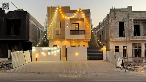 Villa for sale in Al Helio 2 – Two floors and a roof | Area 3014 sq ft | 4 master bedrooms | Majlis and living room with washrooms | Modern kitchen |