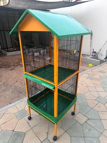 Large Metal Bird Cage on Wheels - Good Condition