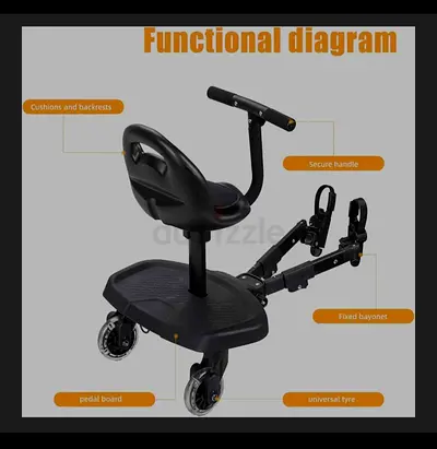 Universal Stroller Ride-On Board with Seat - Detachable Buggy Board