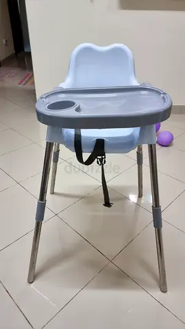 Lightweight Baby High Chair with Tray and Safety Harness - Good Condition