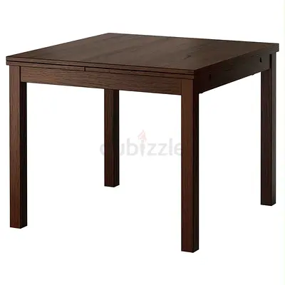 URGENT SALE!!! IKEA EXTENDABLE Solid Wood Square Dining Table - Dark Brown, Compact 4-Seater