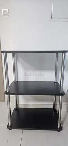 Compact Black 3-Tier Storage Shelf / Side Table / hall table 80x60x40, arjan dxb, last price 70aed.