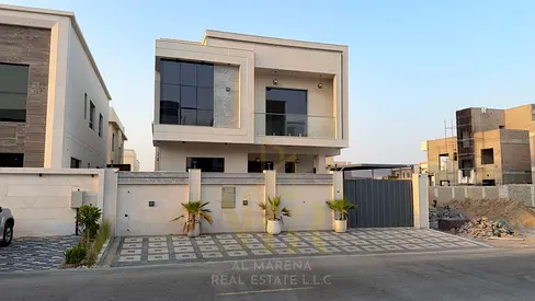 Luxury villa for sale in Al Zahia | 5 master bedrooms | 2 floors | Majlis and 2 living rooms | Large modern kitchen | Spacious yard with barbecue area