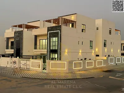 🏡 Luxury villa for sale in Al Helio 2 – Ajman | 7 master bedrooms | 2 floors + roof | Built-up area 3,800 sq ft | Includes registration and ownership