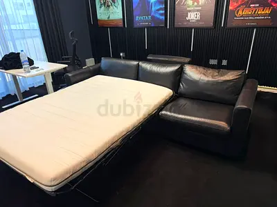 Ikea vimle three seater Leather sofa bed with mattress