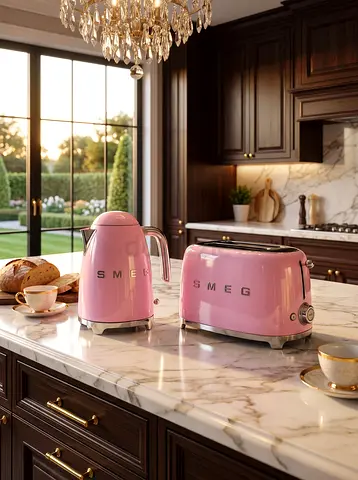 Smeg kettle toaster. Pink color set. For sell