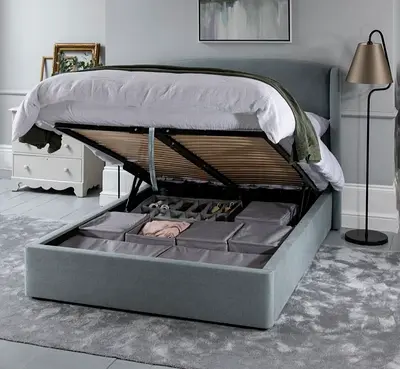 Gray colour 160*200 queen size hydraulic Bed
