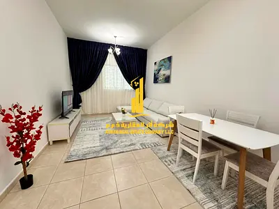 شقه فاخره ثاني غرفه وصاله مع بلكونه مفتوحه.كورنيش عجمان. مفروشه بالكامل للإيجار الشهري✨الإيجار يشمل الفواتير والإنترنت وموقف