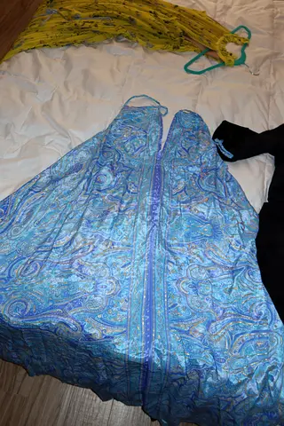 Blue paisley summer dress, one size , never worn