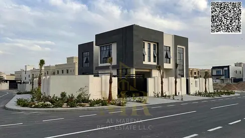 Own a corner villa with luxurious finishes in Al Yasmin, Ajman | 5 master bedrooms, swimming pool, and elevator | Price includes all fees