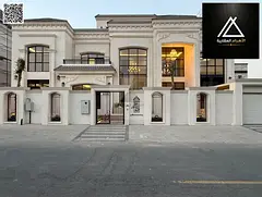 Classic-style villa with a swimming pool, roof terrace, and elevator, facing Sheikh Mohammed Bin Zay