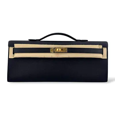 Hermes Kelly Cut Black Epsom GHW