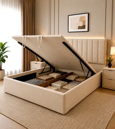 Brand new king size hydrolic storage bed available