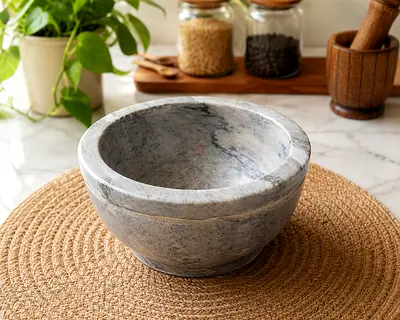 Marble mortar weight 3to 4 kg