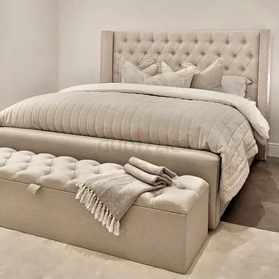 Custom made new bed with ottoman storage | warranty available in Dubai