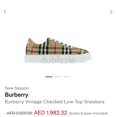 Burberry Vintage Checked Low-Top Sneakers - Size 42 - UK 8