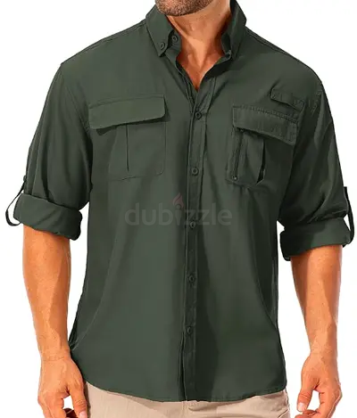 Mens Hiking/Fishing Shirt, Sun UV Protection, Quick Drying Size: XXL - GREEN