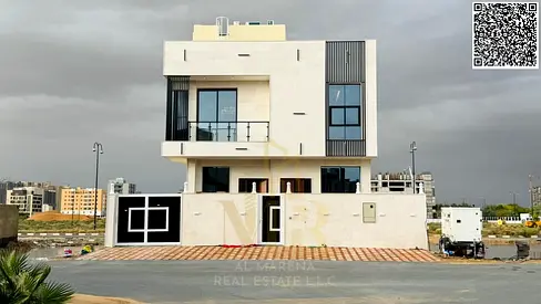 Luxury villa for sale in Al Yasmin with a modern design and complete specifications, including registration fees.