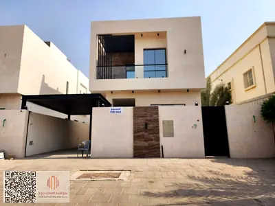 Brand New Villa for Sale in Al Mowaihat 2 – Prime location directly next to the mosque and on a paved road, with a spacious front setback of approxima
