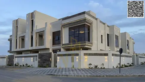 Luxury corner villa for sale in Al-Haliou 2, modern design, price includes registration fees