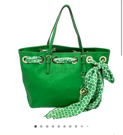 Michael kors green tote bag