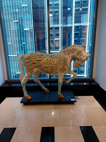 Decorative Horse Statue with Arabic Calligraphy
