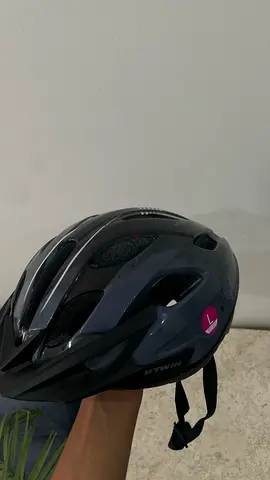 Used BTWIN Adult Cycling Helmet - Black/Grey, Good Condition