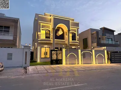 Luxury villa for sale in Al Yasmin, with two facades (front and back) | Ground floor + First floor + Roof | 6 master bedrooms with the possibility of