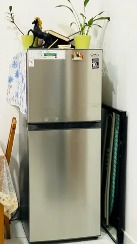 Silver double-door fridge — good condition, 2-door refrigerator