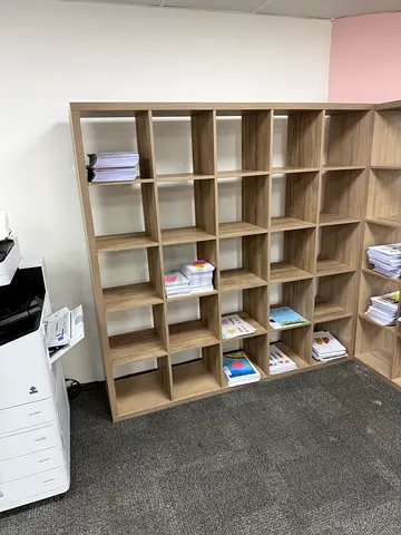 IKEA Kallax-style 5x5 Cube Shelf Unit - Light Oak Effect