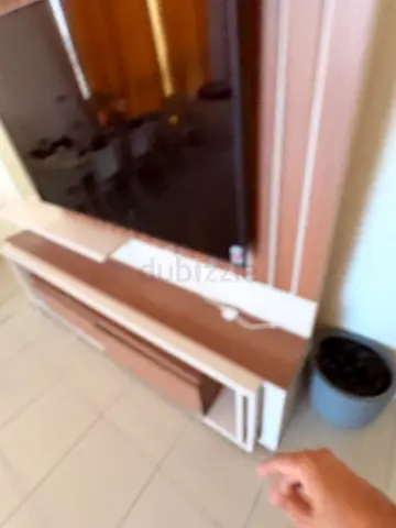 A TV Shelf with mirror and storage space ..ideal for living room decor, Without TV set …up for sale