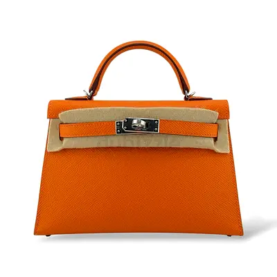 Hermes Kelly Mini Orange Epsom PHW