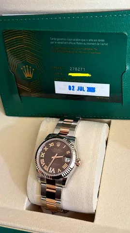 Rolex Datejust 31mm Two-Tone Rose Gold  Steel Ladies Watch (Model 278271)