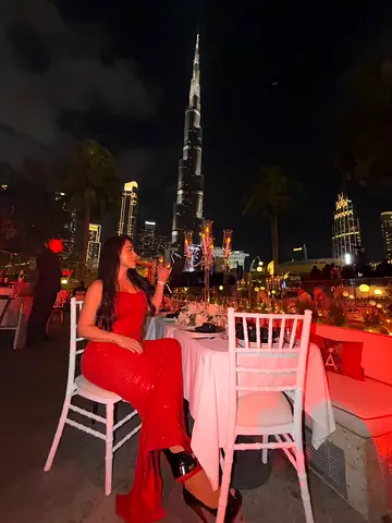 Red Evening Dress - Size (XS S M L)