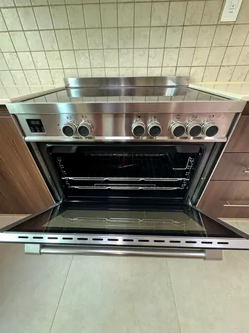 TECHNOGAS full electric ceramic 5 hobs stove oven fan cooking range 90x60 made in Italy