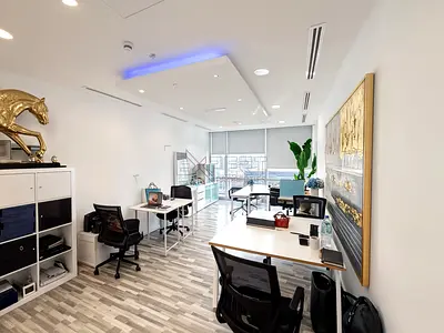 Elegant Office|Open Skyline View| Modern Workspace