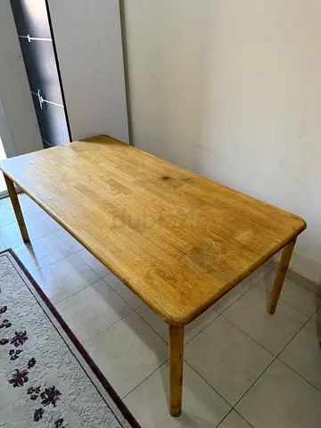 Solid Wood Dining Table - 4 Seater, Light Oak Finish