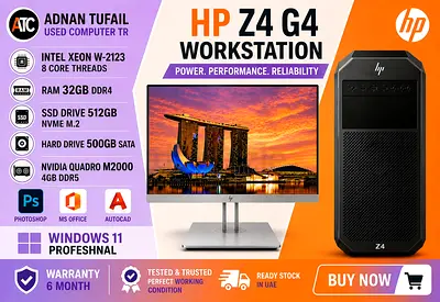 HP Z4 G4 WORKSTATION 32GB RAM DDR4 8 CORE INTEL XEON W-2123 NVIDIA QUADRO M2000 4GB DDR5 (FULLSET)