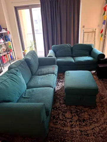 excellent conditions 3 psc sofa- used 7 months only Sofa 3 seats  Sofa 2 seats Plus storage ottoman