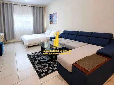 استديو مفروش | للإيجار الشهري في أبراج عجمان وان - الراشدية ✔️ شامل الفواتير و الإنترنت⚡📶 جاهزة للسكن فورا ! - مساحه كبيرة