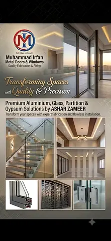 Glass aluminium and gypsum partition