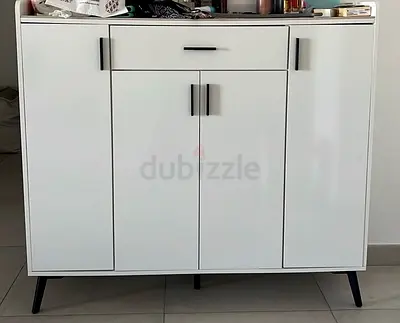 Marwell 22-Pair Sintered Stone Shoe Cabinet with 4 Doors and Drawer
