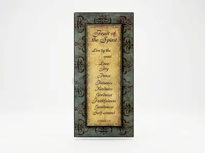 Framed Fruit of the Spirit Religious Wall Art — Rustic Decorative Plaque