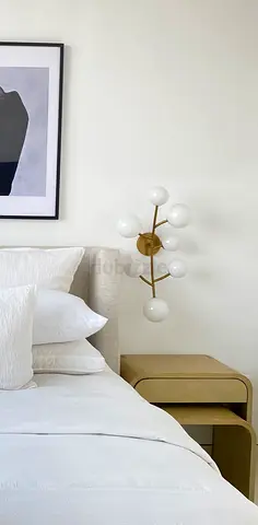 Pottery Barn Quinn Milk Glass Globe Sconces x 2 (68cm)
