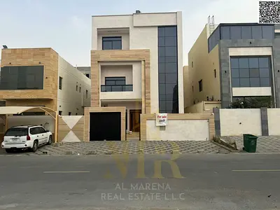 For sale: Luxury 7-bedroom villa with a roof terrace, including electricity and water, in the Al Yasmin area of ​​Ajman. Prime location, freehold owne