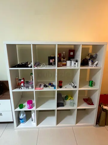 Ikea White 16-Cube Storage Shelving Unit - Good Condition
